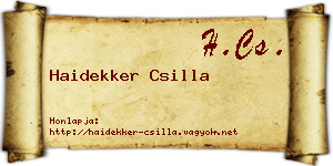 Haidekker Csilla névjegykártya